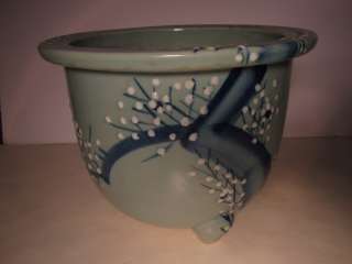 Chinese Early 1900s CELADON Blue & White Planter Pot Porcelain 