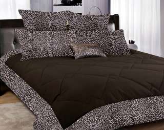 Pcs LEOPARD Chocolate~QUEEN Size Comforter Set  