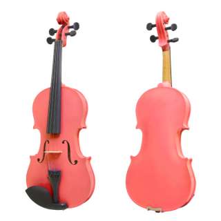 PINK VIOLIN SOLIDWOOD +$55 GIFT+LESSON+BOOK+TUNER  