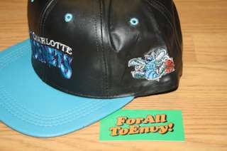 Vintage Charlotte Hornets leather snapback hat NWT Grandmama Alonzo 