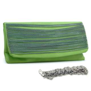 Dasein chain flap clutch purse   green  