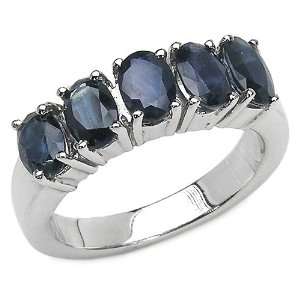  3.25 Carat Genuine Blue Sapphire Sterling Silver Ring 