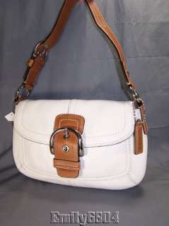 White Pebbled Leather Coach SOHO Handbag F13105 NEW  