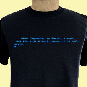 COMMODORE 64 Blue screen Computer code GEEK T shirt  