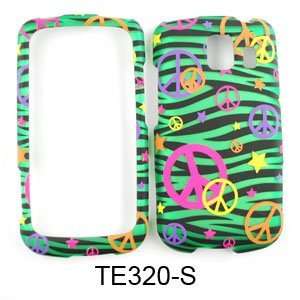 CELL PHONE CASE COVER FOR LG VORTEX VS660 TRANS PEACE SIGNS ON GREEN 