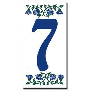  Ceramic Address Tile   2x4 House Address Number Bluebell 