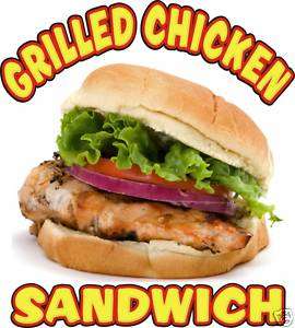 Grilled Chicken Sandwich Concession Decal 12 Food Menu  