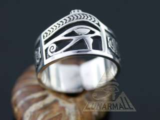 Egyptian Silver Eye of Horus UDJAT Ring size 9  