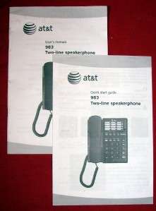 AT&T 983 2 LINE CORDED TELEPHONE/SPEAKERPHONE FOR HOME OR OFFICE