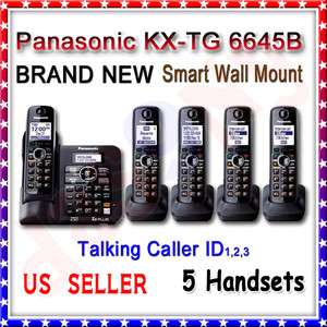 New Panasonic KX TG6645B 1.9 GHz Digital DECT 6.0 5x Handsets Cordless 