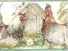 French Country Cottage Rooster & Hen Wallpaper Border