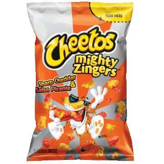 Cheetos Mighty Zingers Salsa/Cheddar Flavored Snacks, 9.5oz Bags (Pack 