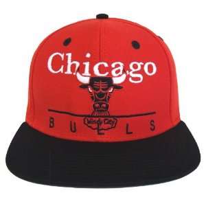  Chicago Bulls Dash Retro Snapback Cap Hat Red Black 