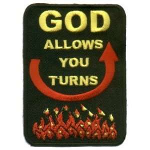    God Allows You Turns Cool Christian Biker Patch 