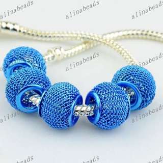 Wholesale Alloy Light Blue mesh Plated 12x12x10MM Charm Beads 20X 