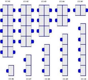 Cubicle Call Center Clusters of 2, Workstation System Furniture Office 