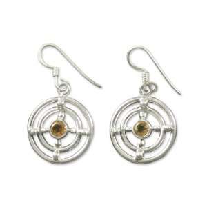  Citrine dangle earrings, Concentric Galaxy Jewelry