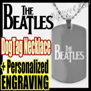 the Beatles Logo Custom Dog Tag Silver Plated Necklace  