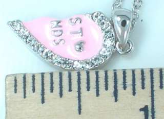 BEST FRIEND Heart Pink 2 Pendants 2 Necklaces New  