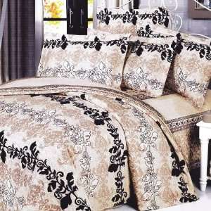 Blancho Bedding   [Beige Brown Classic] Luxury 5PC Comforter Set Combo 