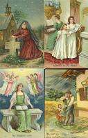 Nice Antique Postcards, The Lords Prayer Lot of 8 T236  
