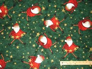 Dancing Santa Leopard Skin Hat Christmas Fabric BTHY  
