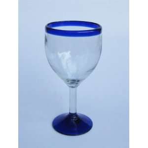 Cobalt Blue Rim wine glasses (set of 6)  Kitchen 