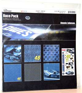 Jimmie Johnson Scrapbook Race Pack 6 12x12 Sheets &Stck  