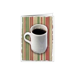  Cup of Coffee on Striped Background Card Health 