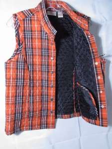 Baxter & Wells   Plaid Vest Quilted Style Fabric, Petite Med ium