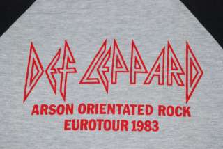 VTG DEF LEPPARD ARSON ORIENTATED ROCK SHIRT 1983 XL  
