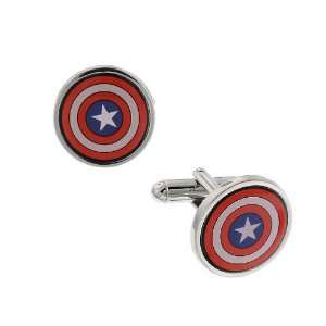    Marvel Comics Capt America Multi Colored Mens Cuff Links Jewelry