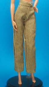 KM Brown Wool Pin Stripe Pants Barbie Top Model Muse  