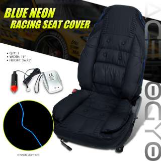   PCV LEATHER RACING STYLE SEAT COVER+BLUE LITE UP NEON TUBE JDM  