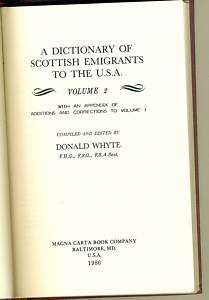 Dictionary Scottish Emigrants to United States vol. 2  