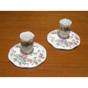  Crown Staffordshire China, PAGODA Pattern, Candle Holders 