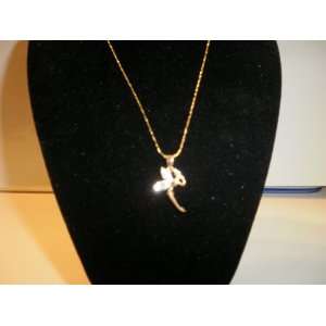  Cubic Zirconia Pendant Fairy and Gold Plated Chain 