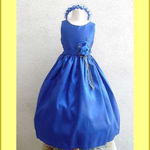 NEW ROYAL BLUE BABY FLOWER GIRL WEDDINGPAGEANT DRESSES  
