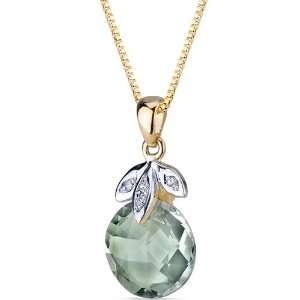   carat Checkerboard Cut Green Amethyst Diamond Pendant Peora Jewelry