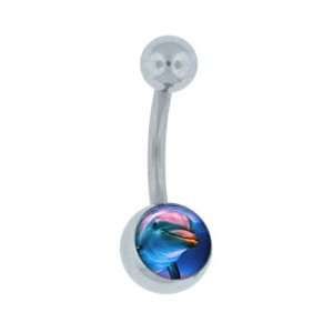  Cute Dolphin Logo Belly Button Navel Ring Jewelry