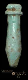 ANCIENT EGYPTIAN WADJ FAIENCE AMULET papyrus 017473  