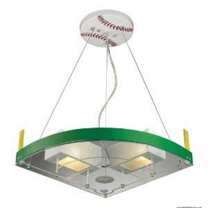 Novelty 2 Light Baseball Field Pendant In White/Green by ELK Lighting 