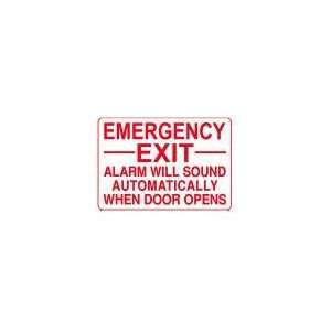EMERGENCY EXIT ALARM WILL SOUND AUTOMATICALLY WHEN DOOR OPENS 10x14 