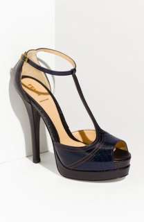 Fendi Chameleon T Strap Peep Toe Pump  