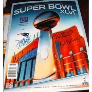 Super Bowl XLVI Official Game Day Program Autographed by New England 