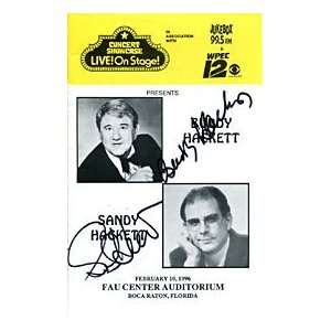  Buddy Hackett & Sandy Hackett Autographed / Signed Concert 