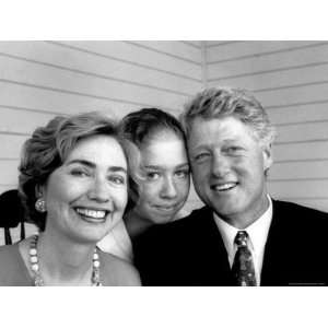  Bill Clinton, Daughter Chelsea and Wife Hillary Rodham Clinton 