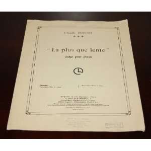 1910 Claude Debussy La Plus Que Lente Vintage Piano 