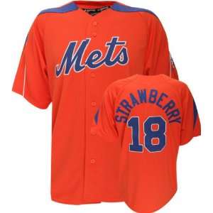 Darryl Strawberry Majestic Cooperstown Throwback Laser New York Mets 