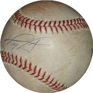 David Ortiz Signed Game Used Baseball Yankees at Red Sox 4 12 2008 